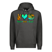 Charcoal Heather peace love beach Premium Hoodie - Jasminsmagicworld