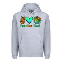 Heather Grey peace love beach Premium Hoodie - Jasminsmagicworld