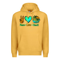 Mustard peace love beach Premium Hoodie - Jasminsmagicworld