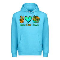 Ocean Blue peace love beach Premium Hoodie - Jasminsmagicworld