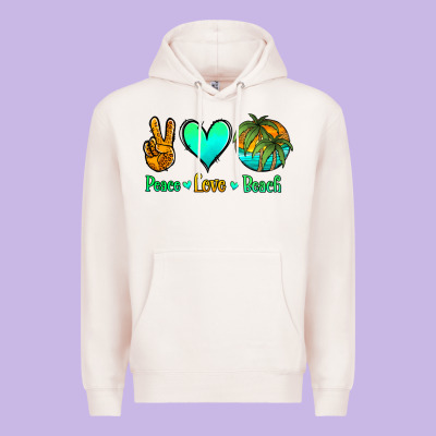 Peace Love Beach Premium Hoodie Designed By Jasminsmagicworld