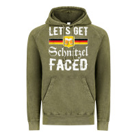 Vintage Olive lets get schnitzel faced men women vintage oktoberfest t shirt Vintage Hoodie - StudioElite