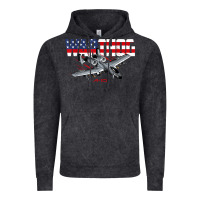 Vintage Black Military Airplane A-10 Warthog American Flag Vintage Hoodie - StudioElite