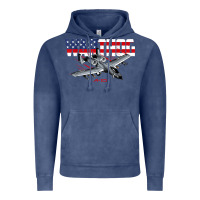 Vintage Denim Military Airplane A-10 Warthog American Flag Vintage Hoodie - StudioElite