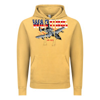 Vintage Mustard Military Airplane A-10 Warthog American Flag Vintage Hoodie - StudioElite
