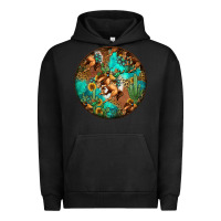 Pigment Black western pattern circle Urban Hoodie - Jasminsmagicworld