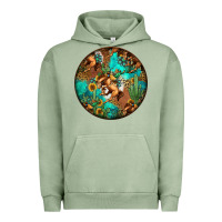 Pigment Oil Green western pattern circle Urban Hoodie - Jasminsmagicworld