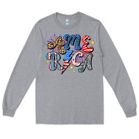 Heather Grey America Long Sleeve Tee - CowhideDigitalArt