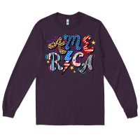 Plum America Long Sleeve Tee - CowhideDigitalArt