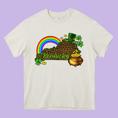 Kentucky Map St.patricks Heavy Core Tee Designed By Cowgirlartshop