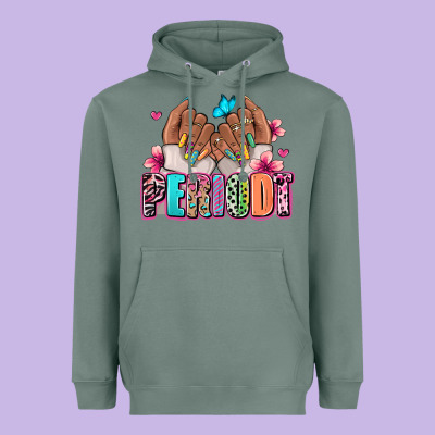 Periodt Afro Woman Nail Art Heavyweight Hoodie Designed By Ranaportraitstore
