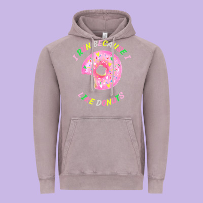 I Run Because I Like Donuts Vintage Hoodie Designed By Studioelite