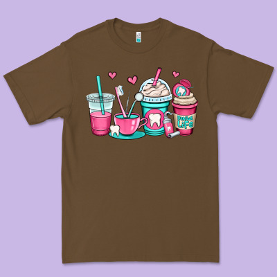 Dentist Coffee Cups Premium Tee Designed By Oliviacreatesart