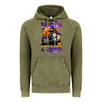 Vintage Olive my broom broke so now i drive a j.e.e.p witch halloween t shirt Vintage Hoodie - StudioElite