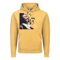 Vintage Mustard Original Portrait of Luciano Pavarotti Vintage Hoodie - StudioElite