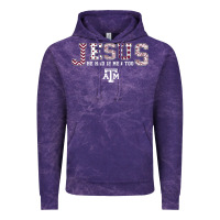 Cloud Purple Texas A&m Aggies Jesus - Had 12 Men - Patterned Vintage Hoodie - PixelFlow