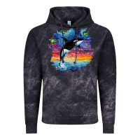 Cloud Black Orca Killer Whale Starry Night Impressionist Dog Art By Aja Vintage Hoodie - PixelFlow