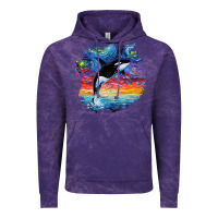 Cloud Purple Orca Killer Whale Starry Night Impressionist Dog Art By Aja Vintage Hoodie - PixelFlow