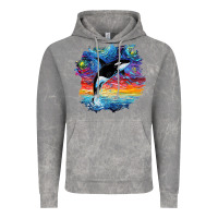 Cloud Rock Orca Killer Whale Starry Night Impressionist Dog Art By Aja Vintage Hoodie - PixelFlow