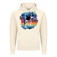 Vintage Artic Orca Killer Whale Starry Night Impressionist Dog Art By Aja Vintage Hoodie - PixelFlow