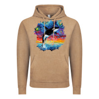 Vintage Coffee Orca Killer Whale Starry Night Impressionist Dog Art By Aja Vintage Hoodie - PixelFlow