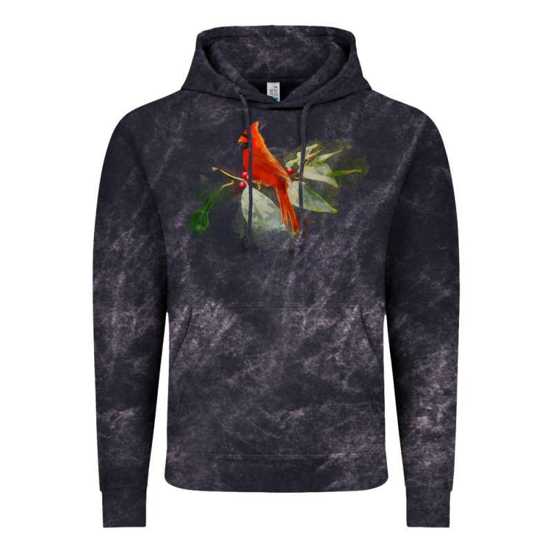Wild Red Cardinal Bird Long Sleeve Vintage Hoodie by PixelFlow | Teevron
