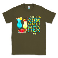 Army Green sweet summer time turquoise yellow Classic Tee - CowCowDesign