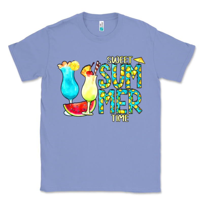 Sweet Summer Time Turquoise Yellow Classic Tee by CowCowDesign | Teevron