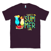 Plum sweet summer time turquoise yellow Classic Tee - CowCowDesign