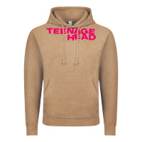 Vintage Coffee Teenage Head Print (Pink) Plain Vintage Hoodie - PixelFlow