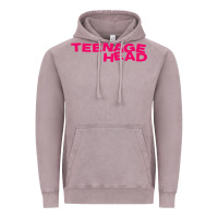 Vintage Zinc Teenage Head Print (Pink) Plain Vintage Hoodie - PixelFlow