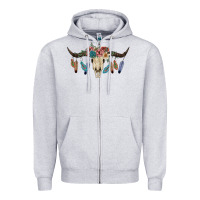 Heather Grey Texas Longhorn Bull Skull Zipper Hoodie - JahusDesignShop