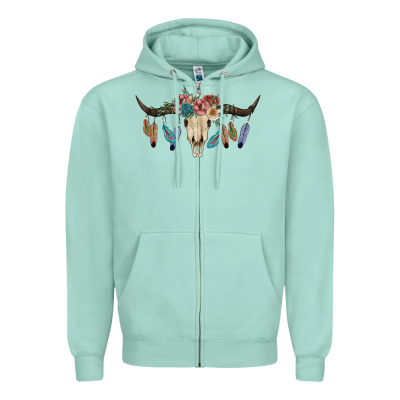 Texas Longhorn Bull Skull Zipper Hoodie by JahusDesignShop | Teevron