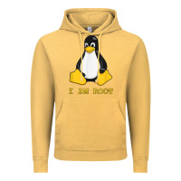 Vintage Mustard Linux Mascot Tux the Penguin I Am Root TShirt Men Women Kids Vintage Hoodie - PixelFlow