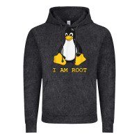 Vintage Black Linux Mascot Tux the Penguin I Am Root TShirt Men Women Kids Vintage Hoodie - PixelFlow