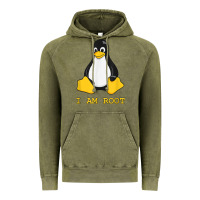 Vintage Olive Linux Mascot Tux the Penguin I Am Root TShirt Men Women Kids Vintage Hoodie - PixelFlow
