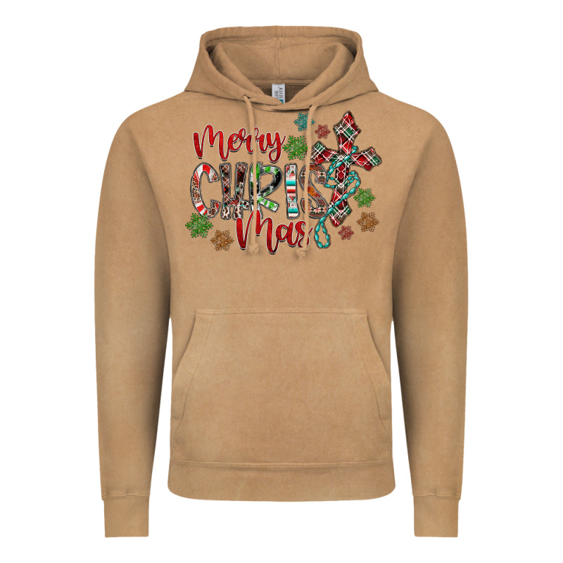 Merry Christmas Vintage Hoodie by CowhideDigitalArt | Teevron