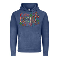Vintage Denim Merry Christmas Vintage Hoodie - CowhideDigitalArt