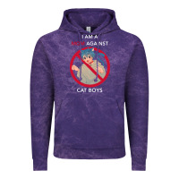 Cloud Purple i am a mom against cat boys Vintage Hoodie - PixelFlow