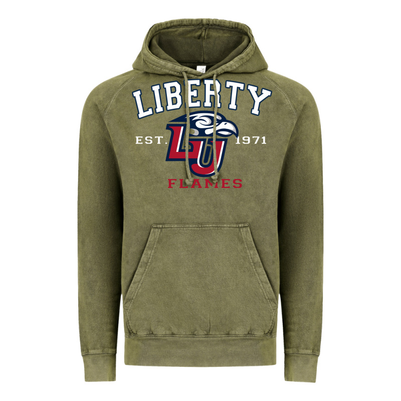 Liberty University Flames Football Lynchburg Virginia Sparky The Eagle Vintage Hoodie by PixelFlow | Teevron