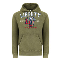 Vintage Olive liberty university flames football lynchburg virginia sparky the eagle Vintage Hoodie - PixelFlow