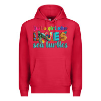 Cardinal just a girl who loves sea turtle Premium Hoodie - Artiststas