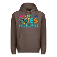 Coffee just a girl who loves sea turtle Premium Hoodie - Artiststas