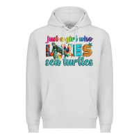 Dove Grey just a girl who loves sea turtle Premium Hoodie - Artiststas