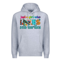 Heather Grey just a girl who loves sea turtle Premium Hoodie - Artiststas