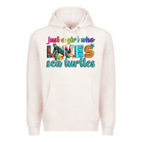 Pale Pink just a girl who loves sea turtle Premium Hoodie - Artiststas