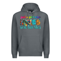 Rock just a girl who loves sea turtle Premium Hoodie - Artiststas
