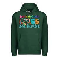 Sports Green just a girl who loves sea turtle Premium Hoodie - Artiststas