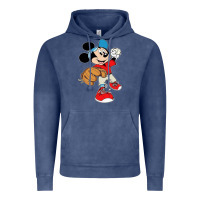 Vintage Denim micky-playing-baseball-cartoon-illustration-- Vintage Hoodie - PixelFlow