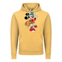 Vintage Mustard micky-playing-baseball-cartoon-illustration-- Vintage Hoodie - PixelFlow
